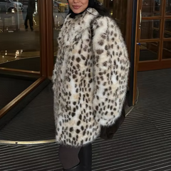 Feline Glam Leopard Open Coat