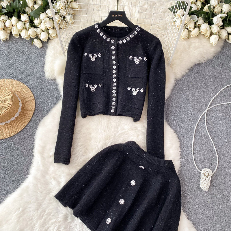 Ethereal Knit Skirt Set