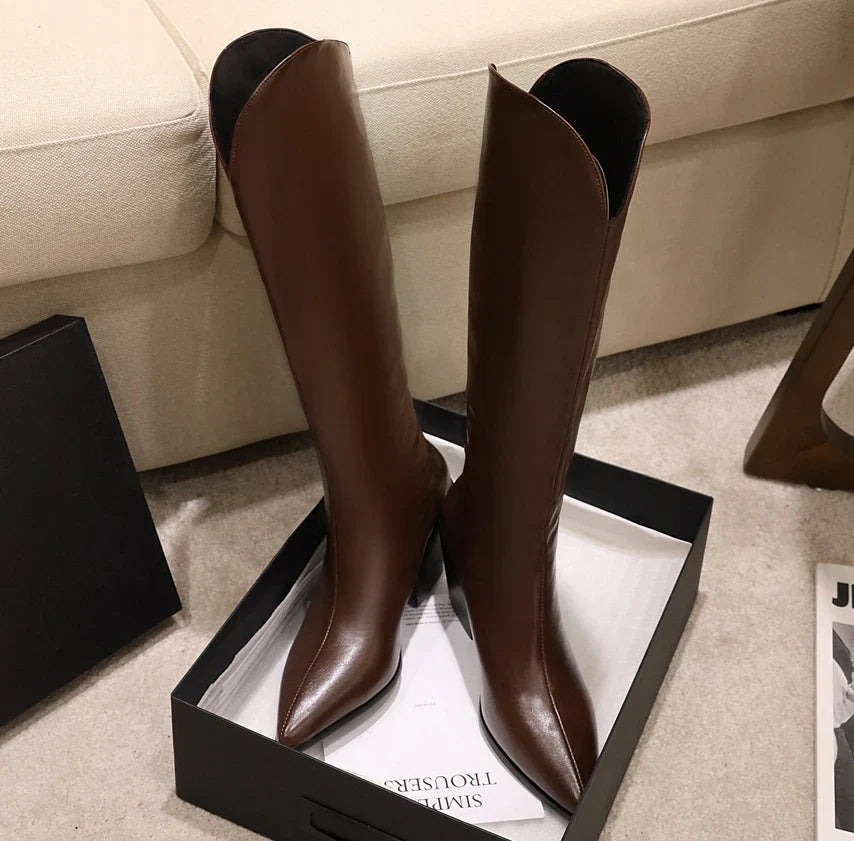 Modern Chic Stylish Trendy Comfortable Pointed Toe Knee High Boots