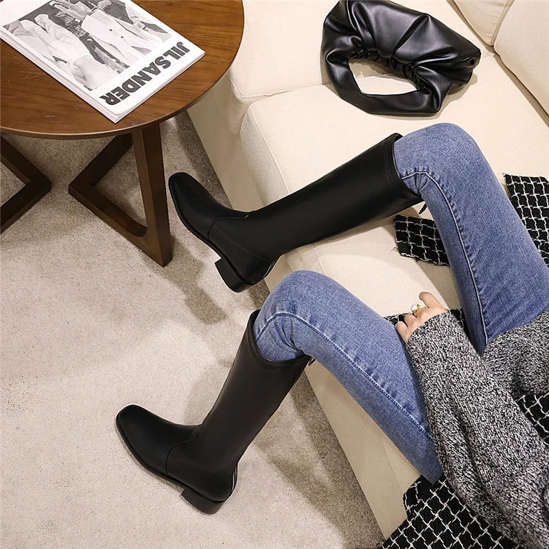 Elegant Trendy Pointed Toe Knee High Boots