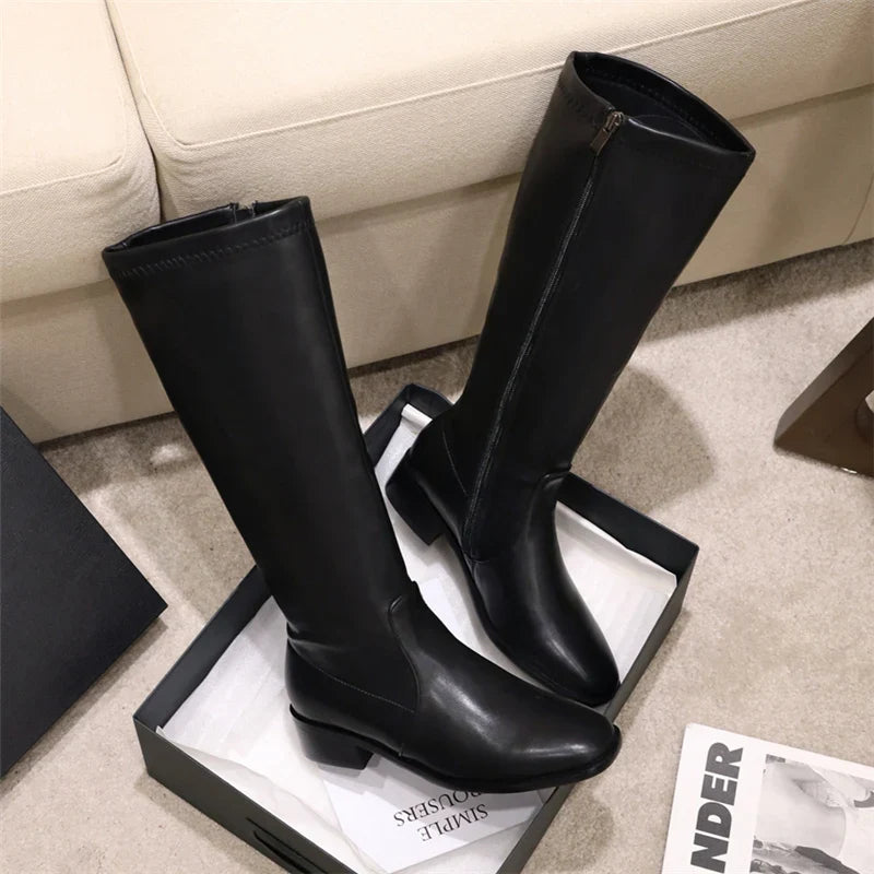 Elegant Trendy Pointed Toe Knee High Boots