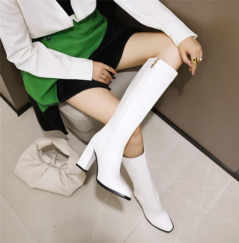 Modern Comfortable Pointed Toe Knee High Boots