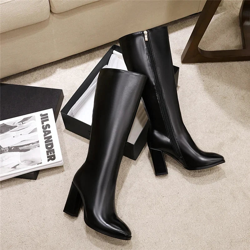 Modern Comfortable Pointed Toe Knee High Boots