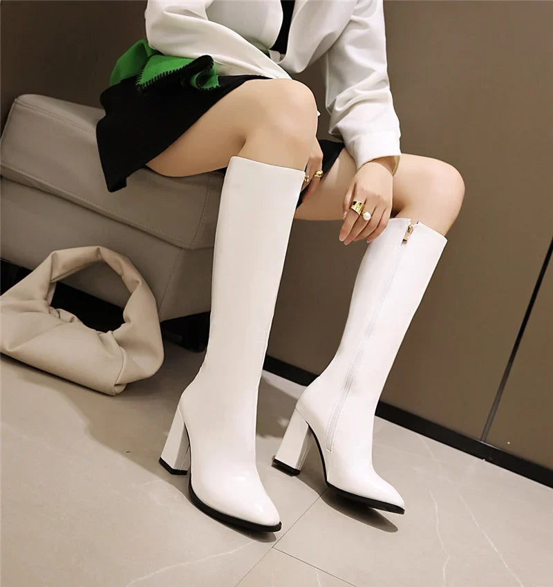 Modern Comfortable Pointed Toe Knee High Boots
