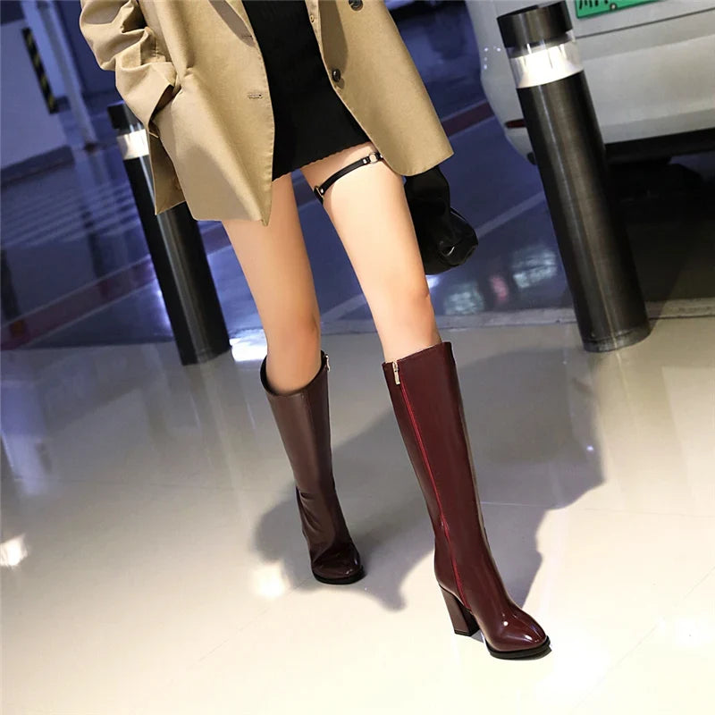Modern Comfortable Pointed Toe Knee High Boots