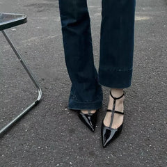 New Pointed Toe Slingback Khaki Slides Low Heel Pumps