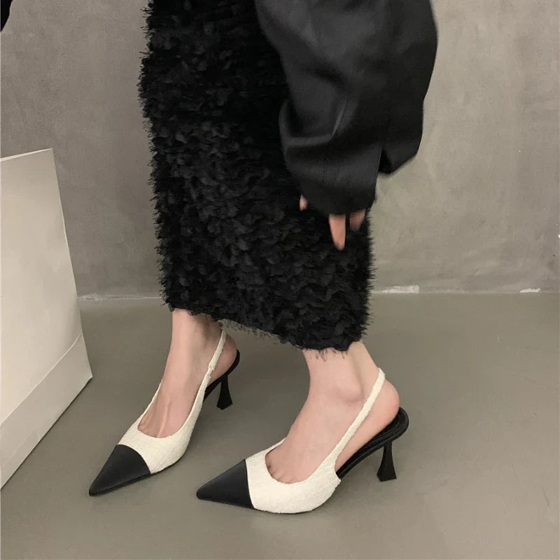 New Casual Pointed Solid Color Elegant Comfortable Stilettos Low Heel Pumps