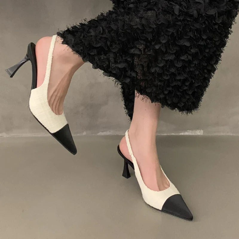 New Casual Pointed Solid Color Elegant Comfortable Stilettos Low Heel Pumps