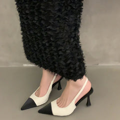 New Casual Pointed Solid Color Elegant Comfortable Stilettos Low Heel Pumps