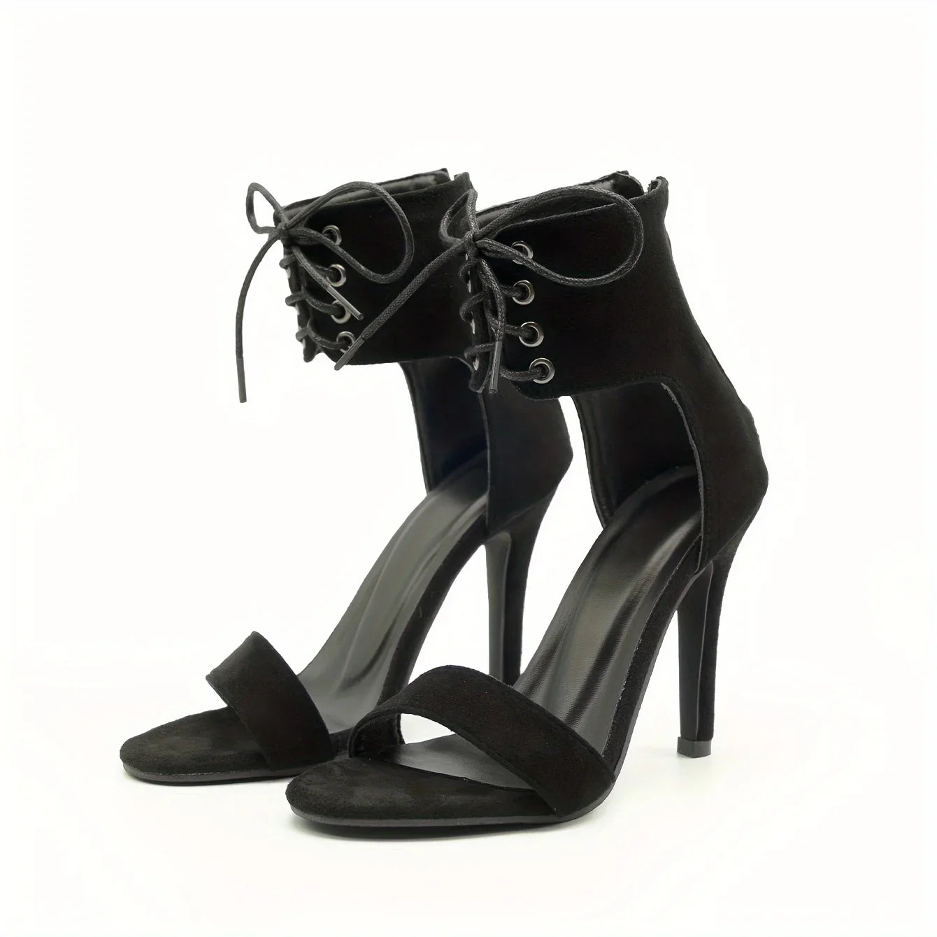Stylish Open Toe Lace Hollow Cross Roman Designer High Heel