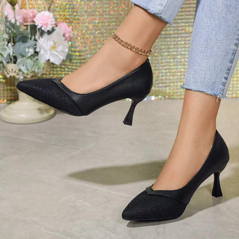 Pointed Toe Exquisite Wedding Casual Elegant Stiletto Low Heel Pumps