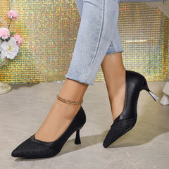 Pointed Toe Exquisite Wedding Casual Elegant Stiletto Low Heel Pumps