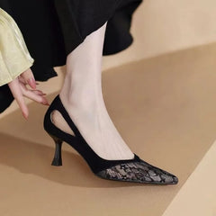 Closed Toe Green Thin Mid-heeled Comfortable Stylish New Low Heel Pumps
