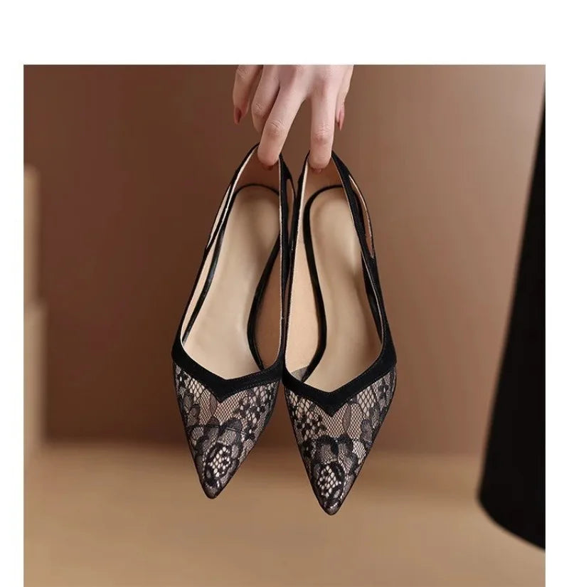 Closed Toe Green Thin Mid-heeled Comfortable Stylish New Low Heel Pumps