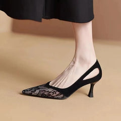 Closed Toe Green Thin Mid-heeled Comfortable Stylish New Low Heel Pumps