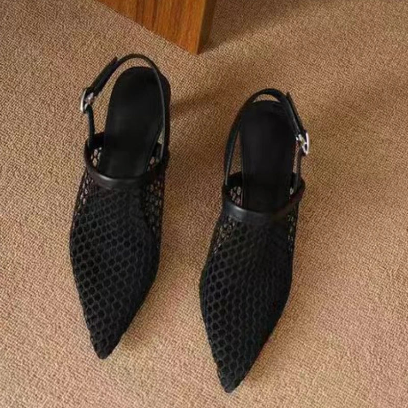 Breathable Pointed Slingback Comfortable Highs Low Heel Pumps