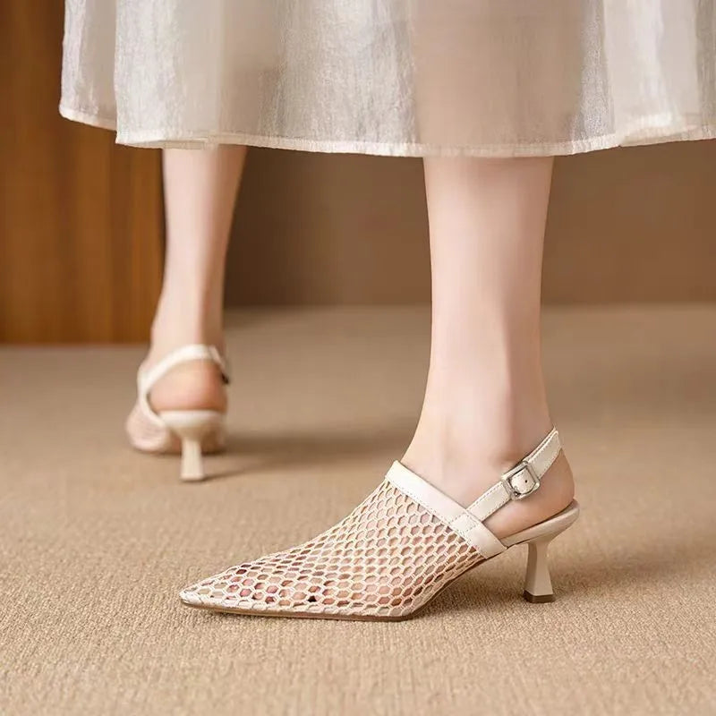 Breathable Pointed Slingback Comfortable Highs Low Heel Pumps