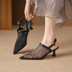 Breathable Pointed Slingback Comfortable Highs Low Heel Pumps