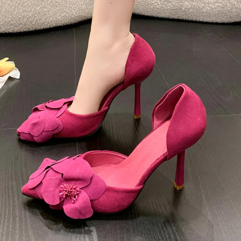 Comfortable Suede Fabric Designer Leisure Party Dress High Heel