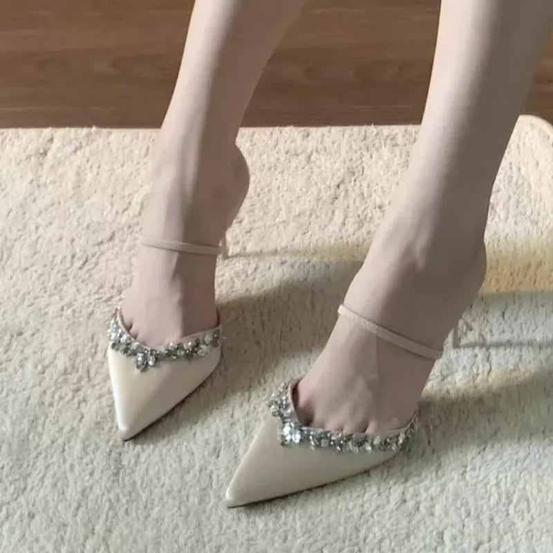 Pointed Slipper Elegant Simple Prom Party Shal Mouth Low Heel Pumps