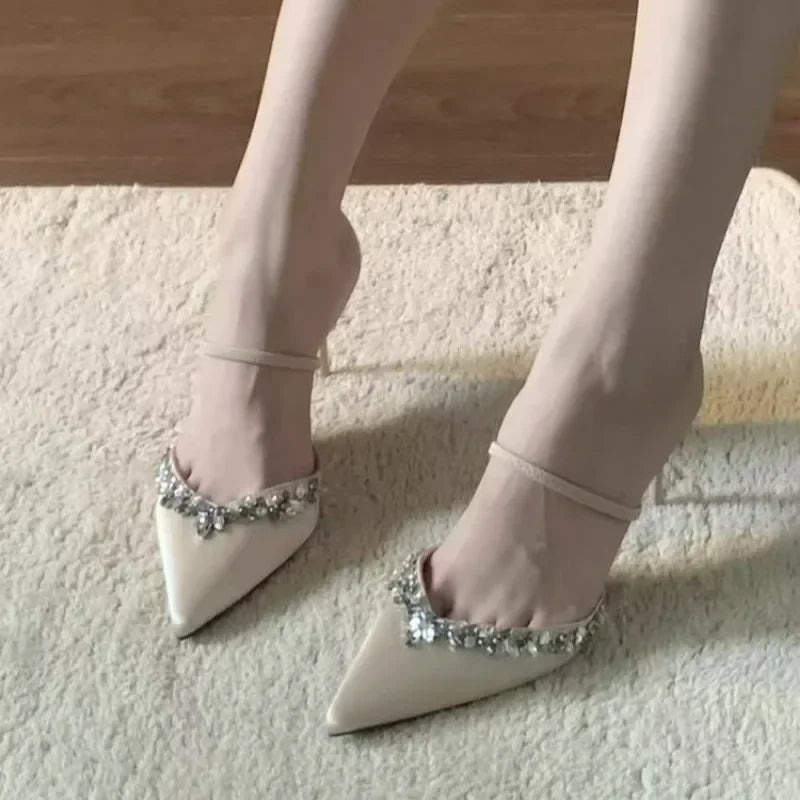 Pointed Slipper Elegant Simple Prom Party Shal Mouth Low Heel Pumps