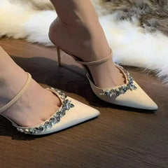 Pointed Slipper Elegant Simple Prom Party Shal Mouth Low Heel Pumps