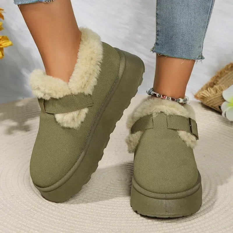 Plush Flat Stylish Cozy Non-Slip Round Toe Snow Boot