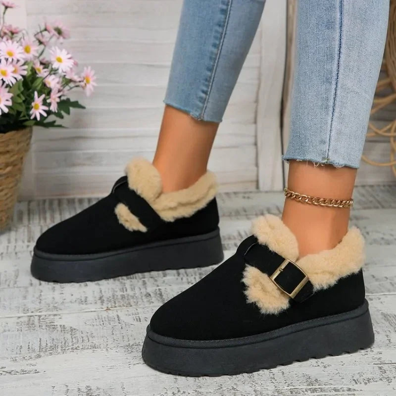 Plush Flat Stylish Cozy Non-Slip Round Toe Snow Boot