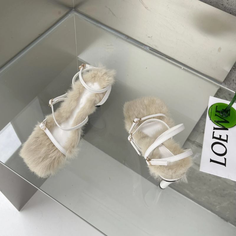 Mandy Fuzzy Sandals