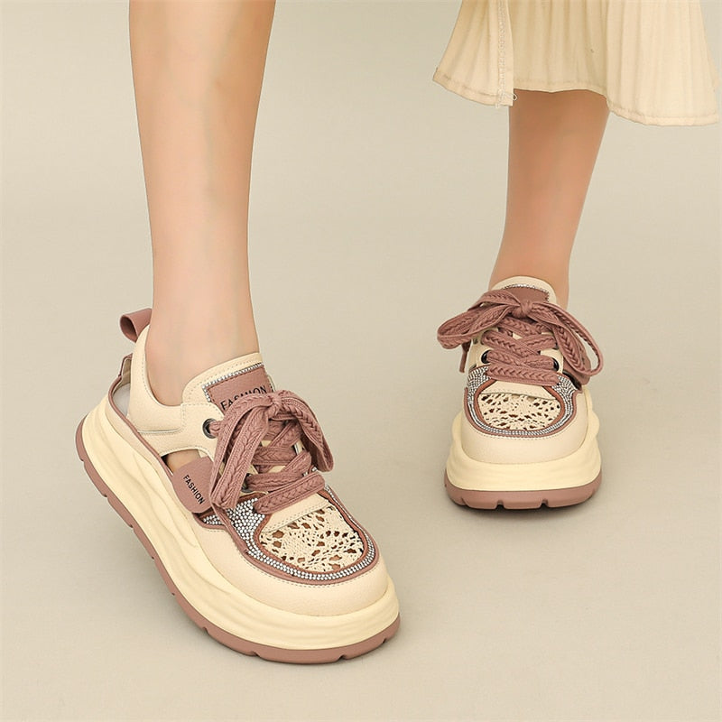 Serene Sovereigns Lace-Up Sandals