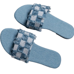 Checkmate Denim Slippers