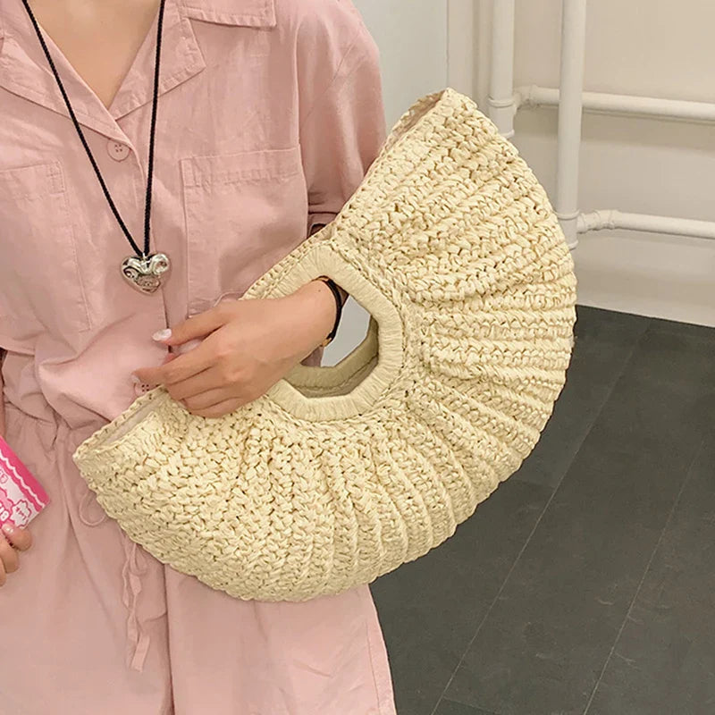 Golden Dune Half-Moon Tote Bag