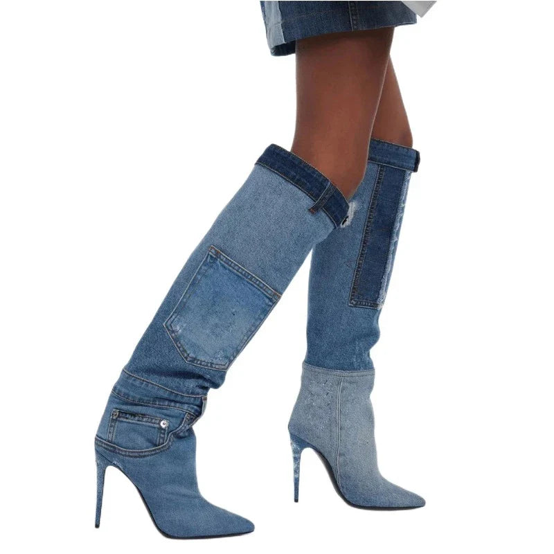Luxe Denim High Heels