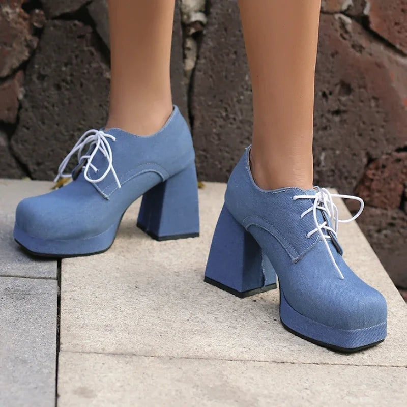 Simone Denim Heels