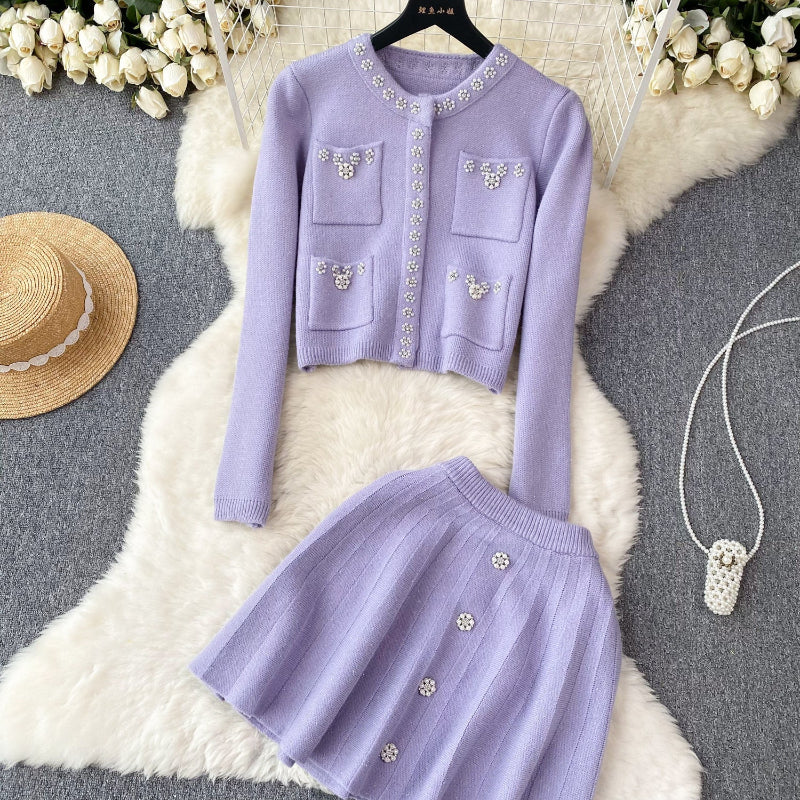 Ethereal Knit Skirt Set