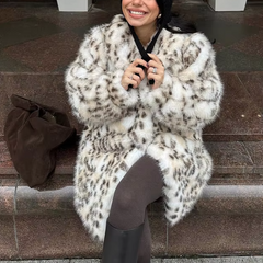Feline Glam Leopard Open Coat