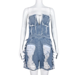 Amira Sexy Denim Jumpsuit