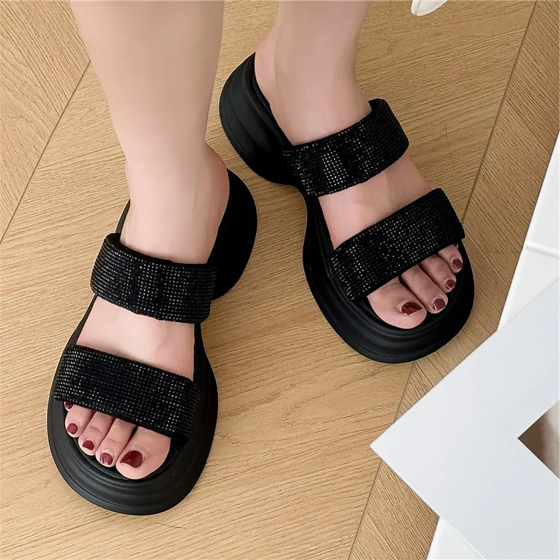 Serena Glit Platform Slippers
