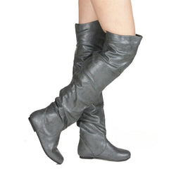 Square Block Heel Platform Side Zipper Autumn Knee High Boots