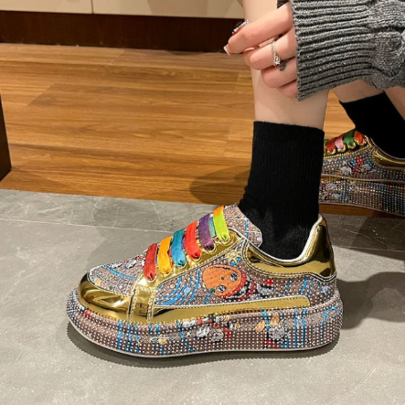 VividVibe Rhinestone Sandals