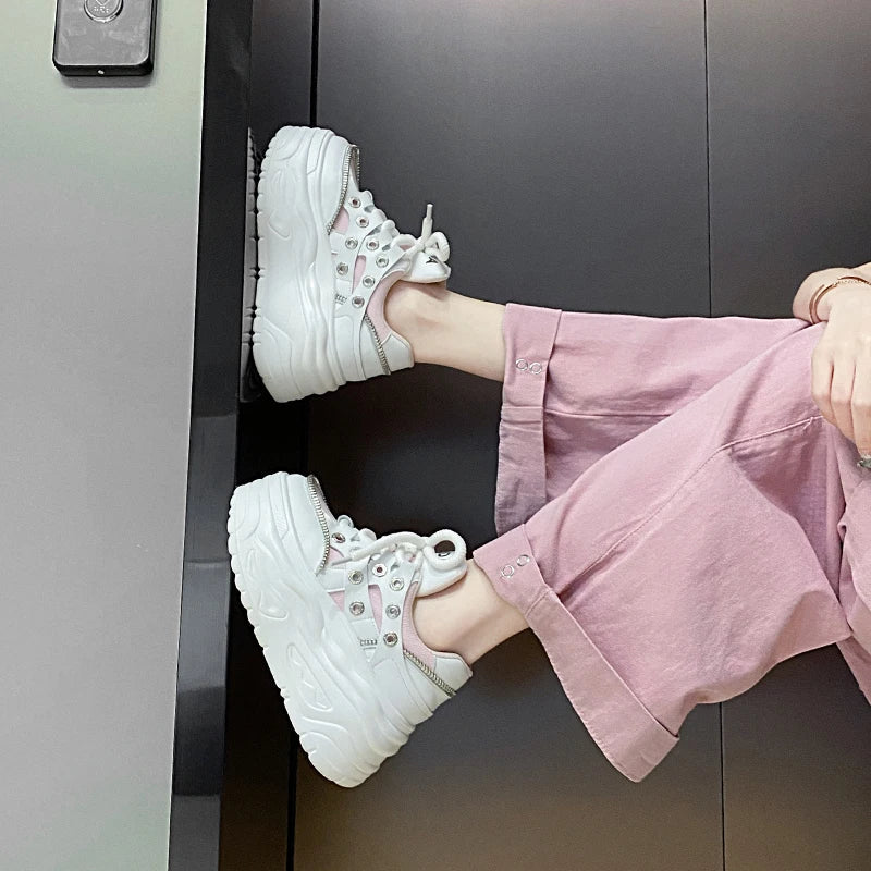 Zipper Platform Sneakers