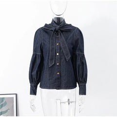 Fashionista Denim Bow Shirt