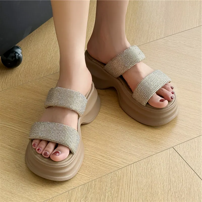 Serena Glit Platform Slippers