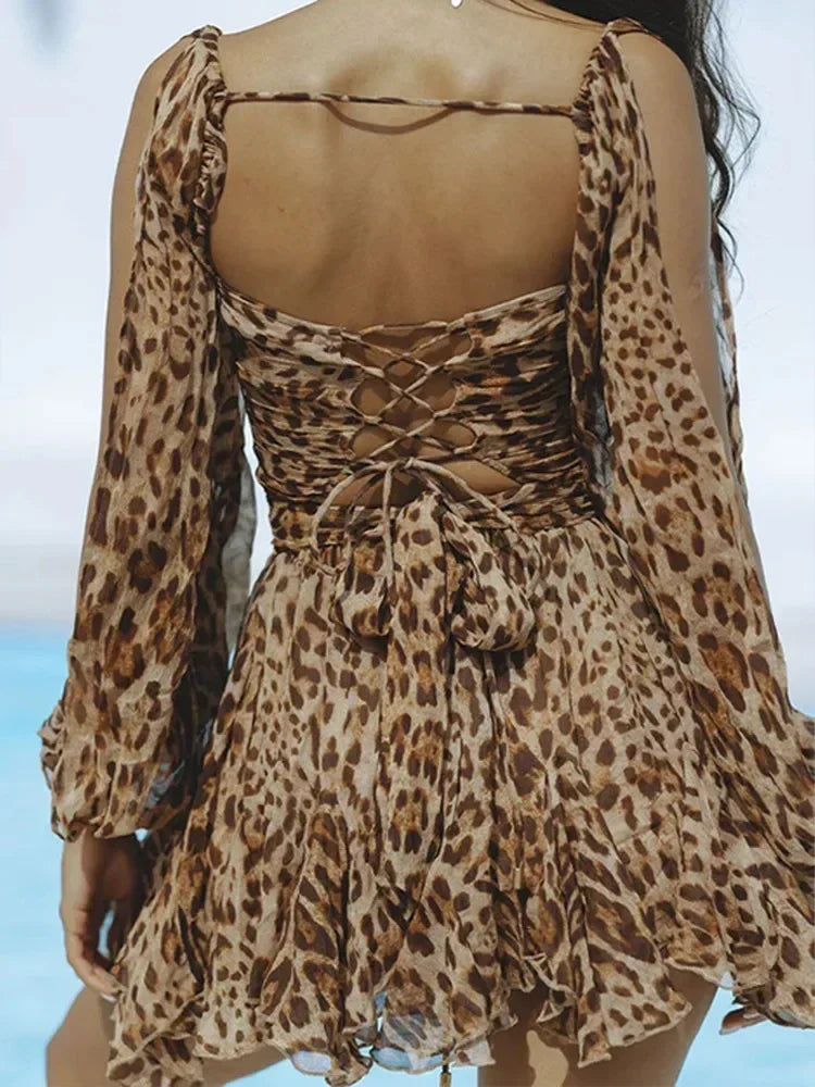 Sexy Sleeve Split Mini Dress
