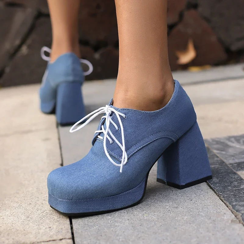 Simone Denim Heels