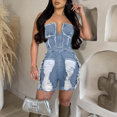 Amira Sexy Denim Jumpsuit