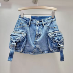 Enticing 3D Pockets Mini Skirts