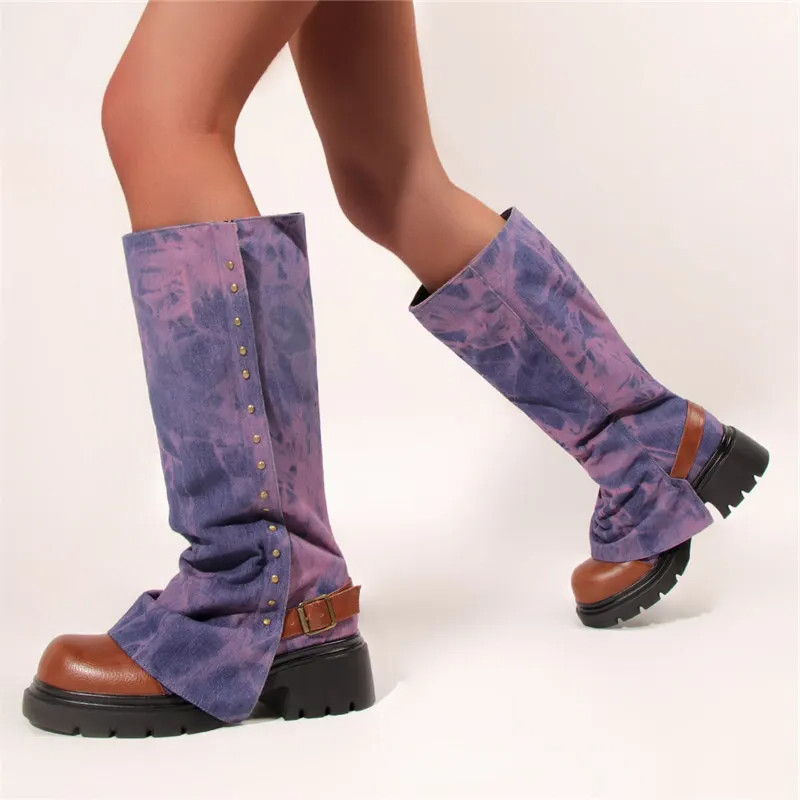 Brithany Chunky Denim Boots