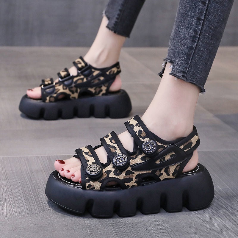 Cheetah Platform Sandals