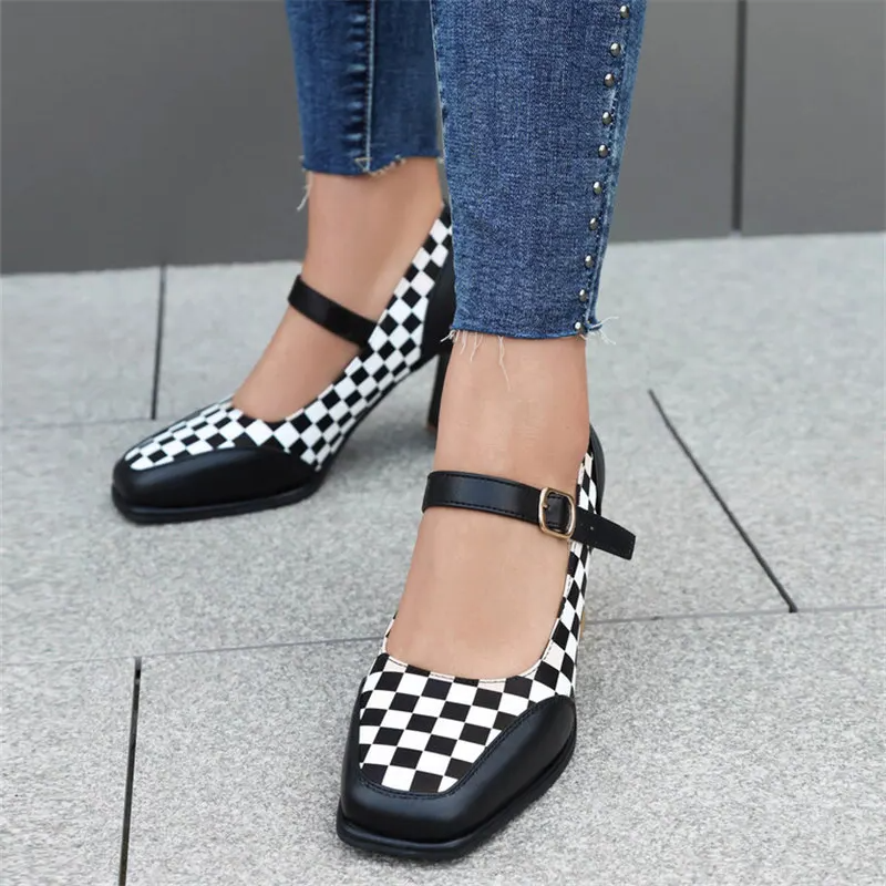 Corsa Checkered Square Heels